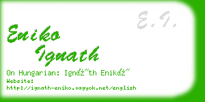 eniko ignath business card